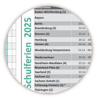 Urlaubsplaner / Personalplaner DIN B1 2024 + 2025 nass abwischbar