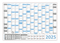 XXL Classic-1 Wandkalender DIN A0 2025 - Hellblau