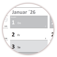 Wandkalender DIN A1 2026 (grau2)