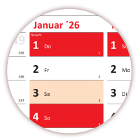 Wandkalender DIN A1 2026 (rot2)