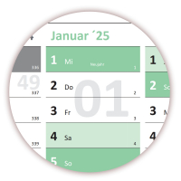 Green Wandkalender DIN A3 2025 - Classic1 gefaltet