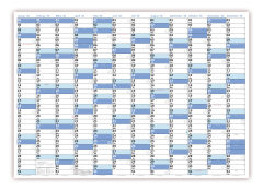 XL Wandkalender DIN A1 2026 blau nass abwischbar