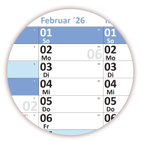 XL Wandkalender DIN A1 2026 blau nass abwischbar