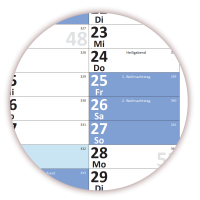 XL Wandkalender DIN A1 2026 blau nass abwischbar